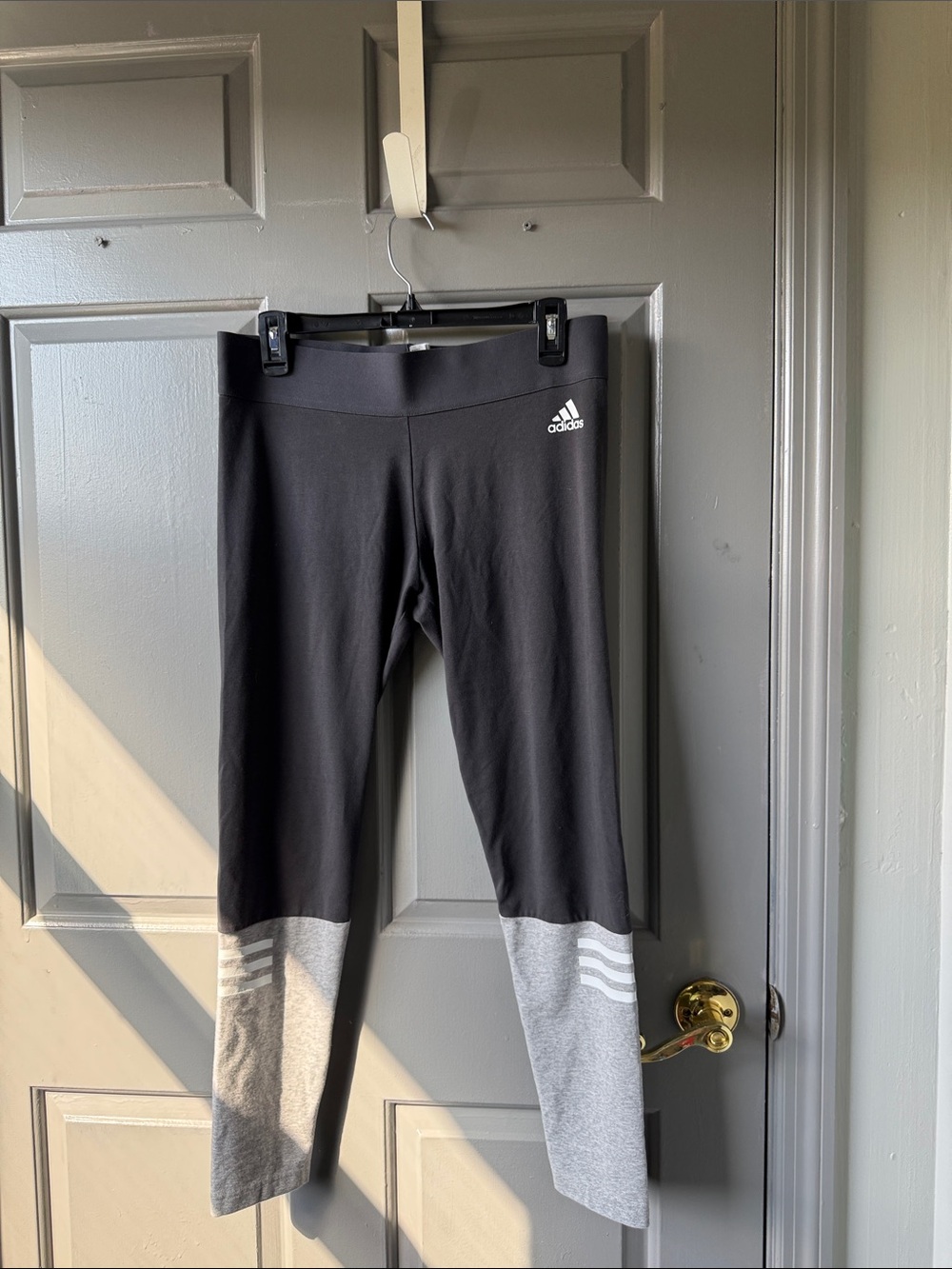 adidas Black and Gray Women's Athletic Leggings